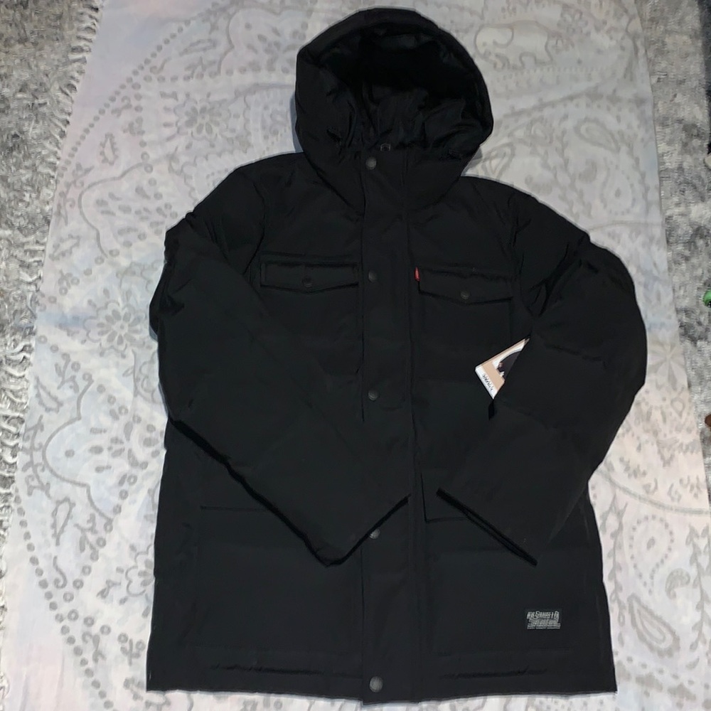 NWT Levi's Full-Zip Snap Closure Quilted Hooded Parka Sz Small